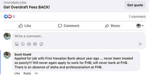 Is First Hawaiian Bank Charging Illegal Fees